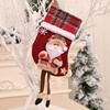 Christmas Decorations: 3D Burlap Stockings with Dolls, Plush Toys, and Gift Bags.