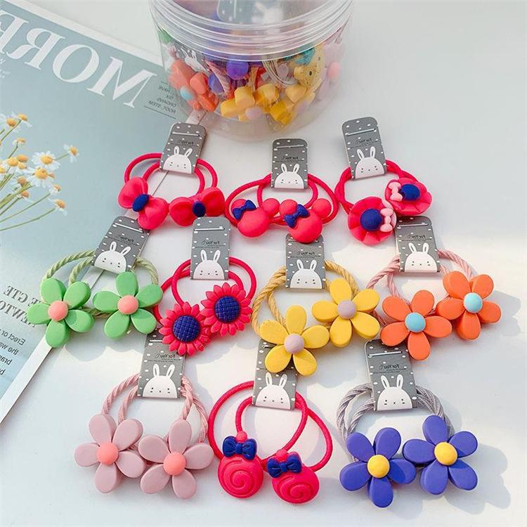 20 Stück pro Dose Ananasfrucht Niedliche Bonbonfarben Cartoon Elastisches Haarband für Kinder