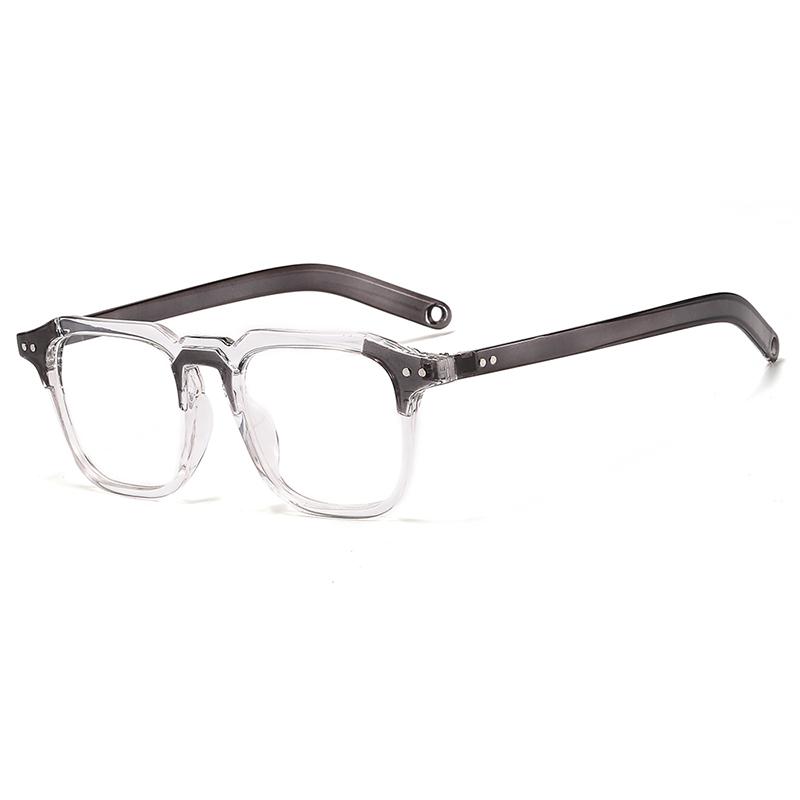 New Square Meter Nails Fashionable Square Flat-light Mirror Trendy Lens Frame Transparent Glasses