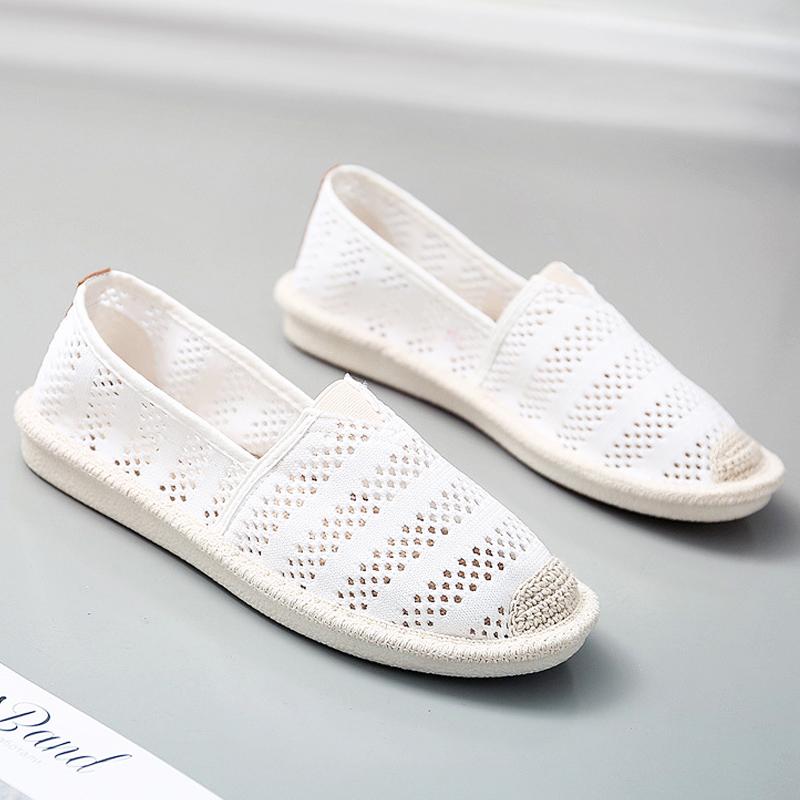 

Fashion Womens Flat Slip On Canvas Spring Strap Loafers Straw Espadrilles Ladies Casual Comfort Linen Striped Slip On Lazy Shoes 5