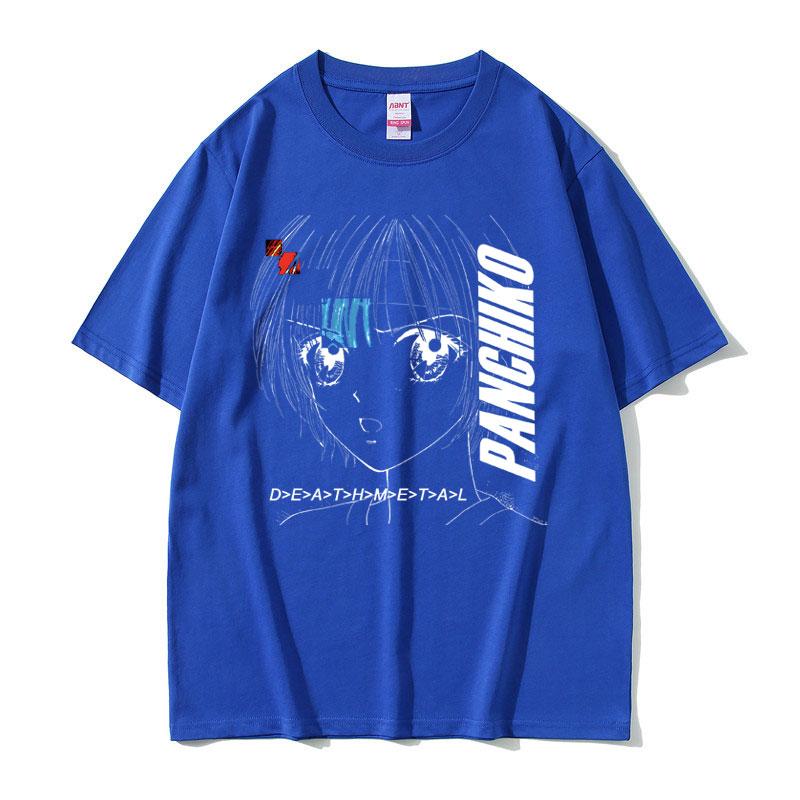 2026 Summer Cotton Tee Anime Sketch Graphic Unisex WOMEN Plus Size Loose Casual Hip Hop Streetwear Breathable Top