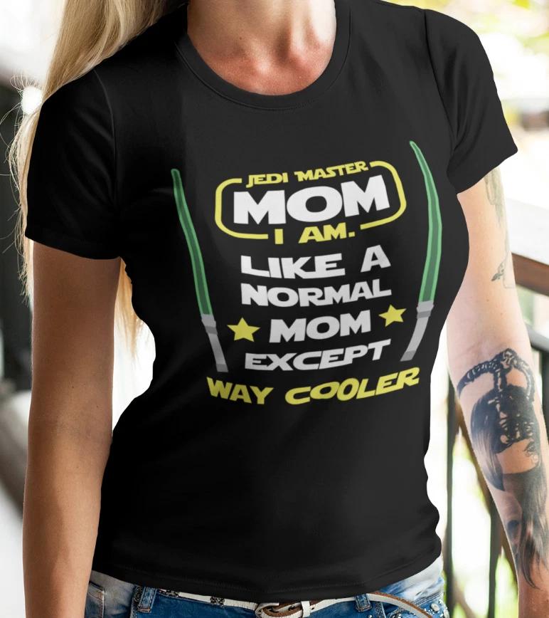 Jedi Master Mom Shirt - Funny Cool Mom Tee - Perfect Gift Star Wars Fans Moms L
