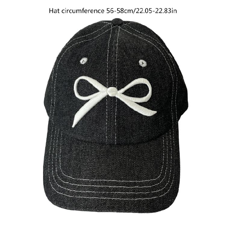 InsStyle Sweet Baseball Hat Peaked Hat Embroidery Bows Sun Hat Summer Spring Hat