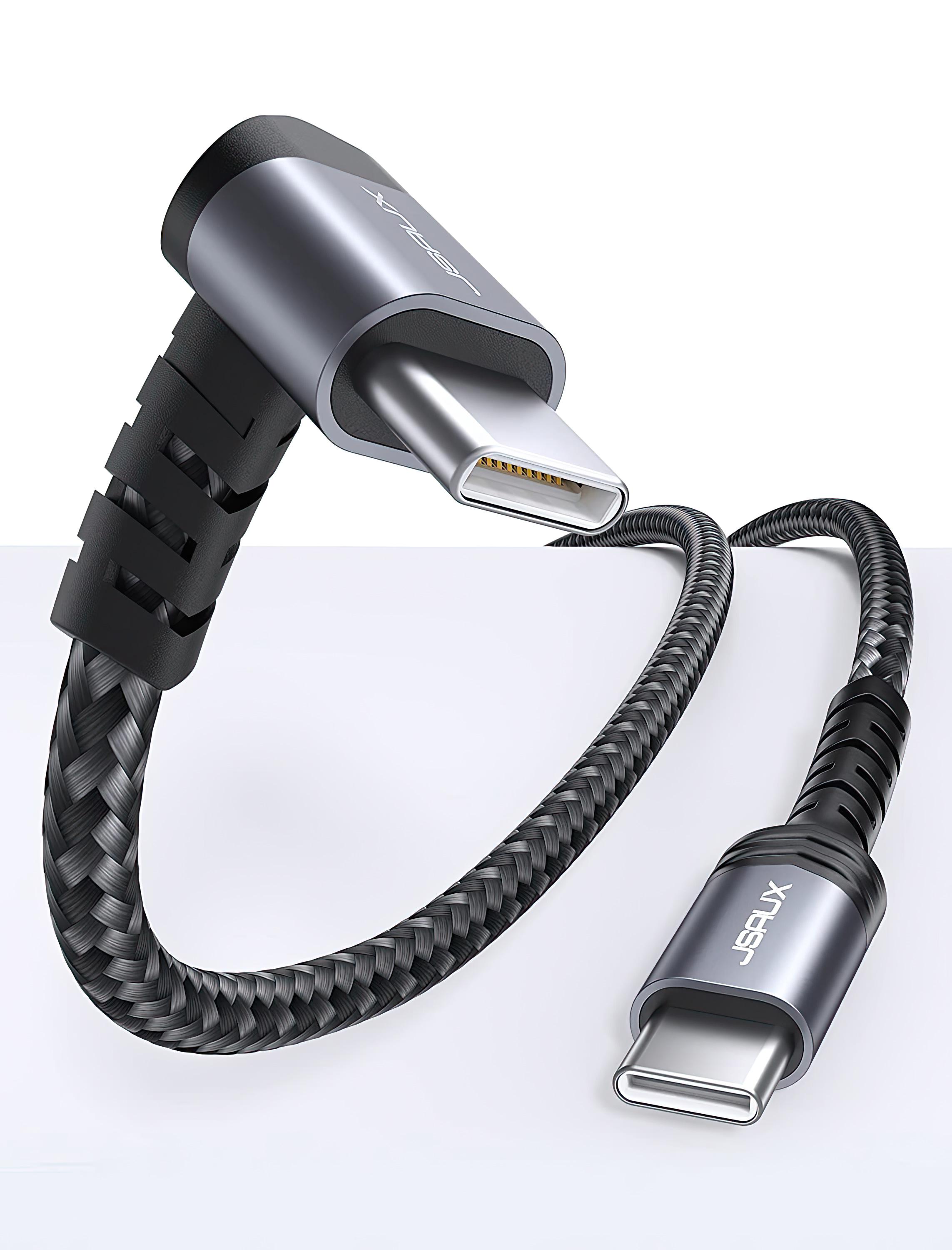 JSAUX 90 Degree Angled USB C - USB C 60W Steam Deck Cable
