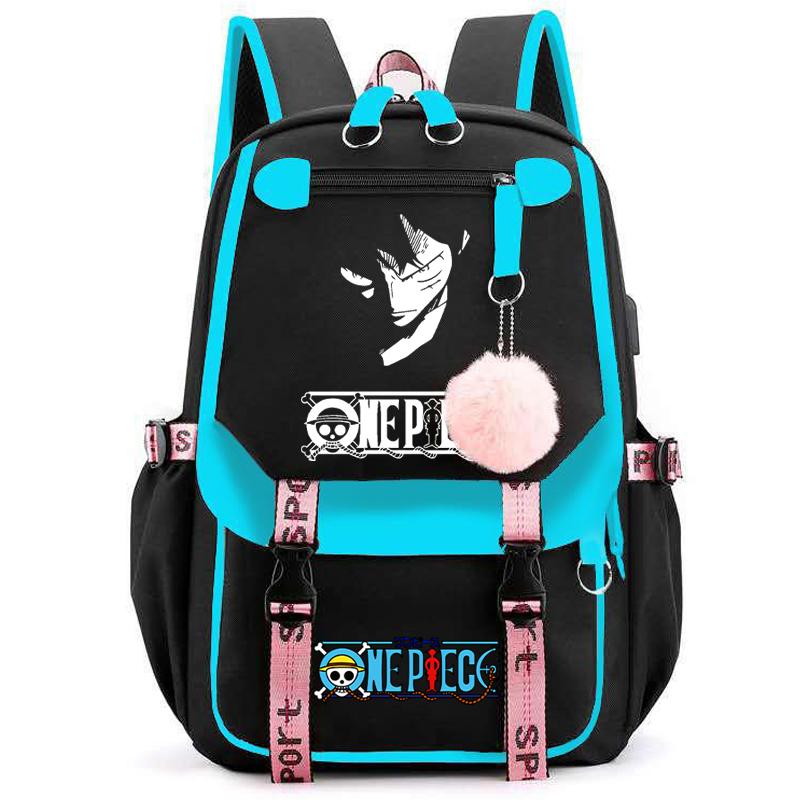 Anime One Piece High Quality Female Backpack Waterproof Knapsack with Ligh Tweight Book Bag for Kid Gifts Men Women Travel Bag Leisure Bag Rucksack