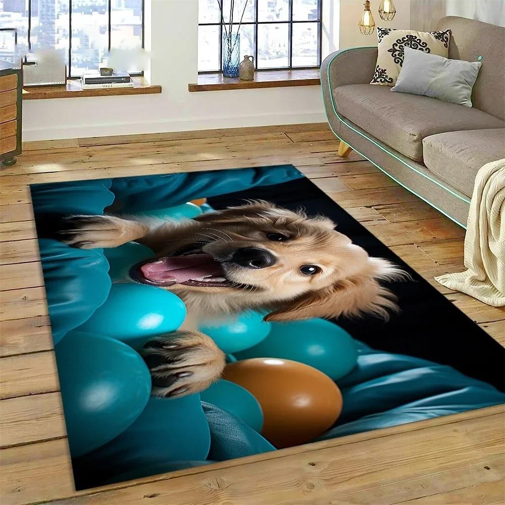 Cute Dog Samoye Chihuahua Husky Koki Cartoon Carpet Rug for Bedroom Living Room Home Sofa Decoration Child Large Decor Floor Mat