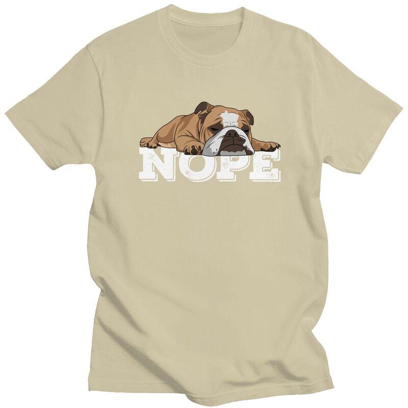 Custom French Bulldog Says Nope T Shirt Men Short Sleeve Pure Cotton Tshirt Casual Funny Animal Dog Tees Fashion Tshirt