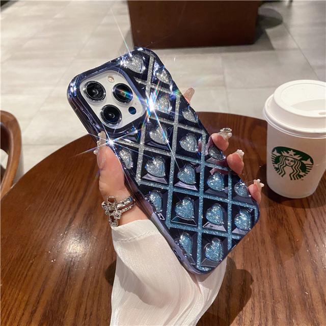 For iPhone 15 Pro Max Luxury Plating Frame Flash Glitter Phone Case For iPhone 11 12 13 14 15 16 Soft Protective Cover