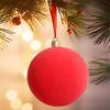 Fabric Covered Flocked Fabric Baubles  Family Holiday Decor Lovers