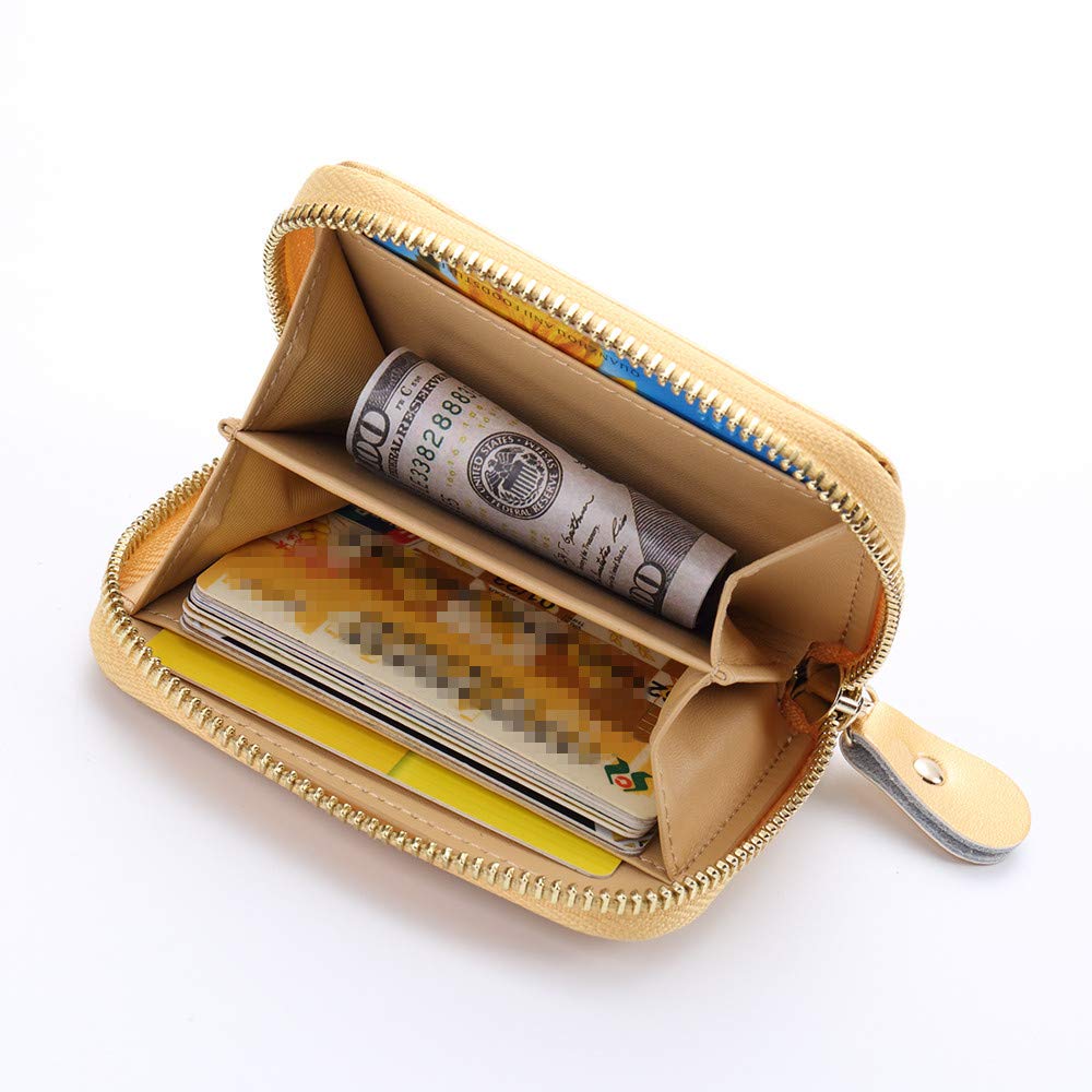 Fair Fairy Genuine Leather Women's Coin Purse with Embossed Enamel 200301 (Gold)