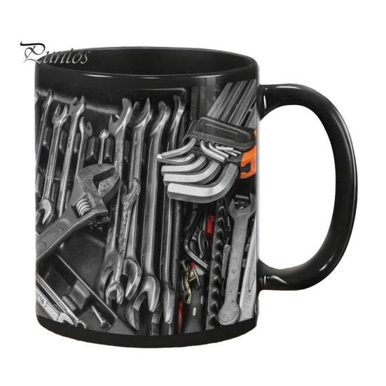 Handmade Ceramic Cup Mechanic Tool Box Coffee Mug 350ml Tea Wrench Fade Resistant Screwdriver Hammer Unique Gift for Engineers DIY Enthusiasts
