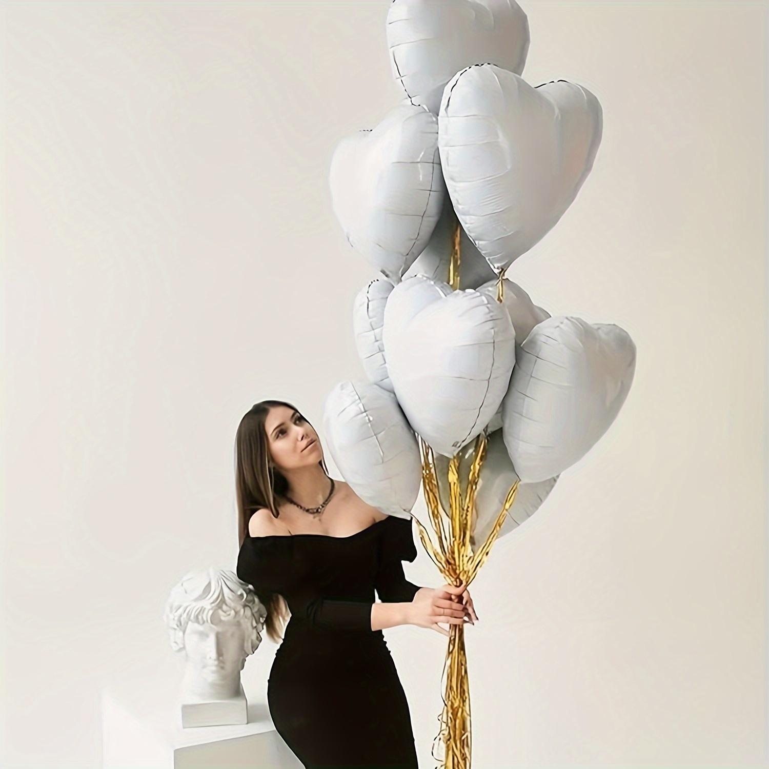 

10 разноцветных 18-дюймовых алюминиевых фольгированных воздушных шаров в форме сердца - классический винтажный оттенок, подходят для свадеб, Дня святого Валентина, дней рождения и т. д.