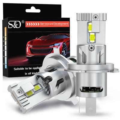 2Pcs H4 LED Headlight Bulbs High&Low Beam 36000LM Canbus Turbo Car Motorcycle Head Lights Super Bright Automotive Moto Headlamp Plug&Play 6500K White