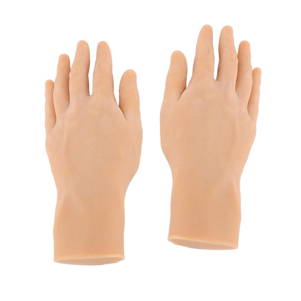 1 Pair Silicone Male Hand Model Simulation Silicone Artificial Hand Model Reusable Mannequin Hand for Festival Props