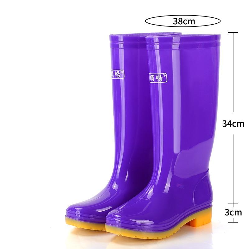 Tall Women's Rain Boots Fashion Classic Rain Shoes Mother Kitchen Non-slip Wear-resistant Waterproof Shoes Women's Rubber Shoes Overalls Cotton Shoes
