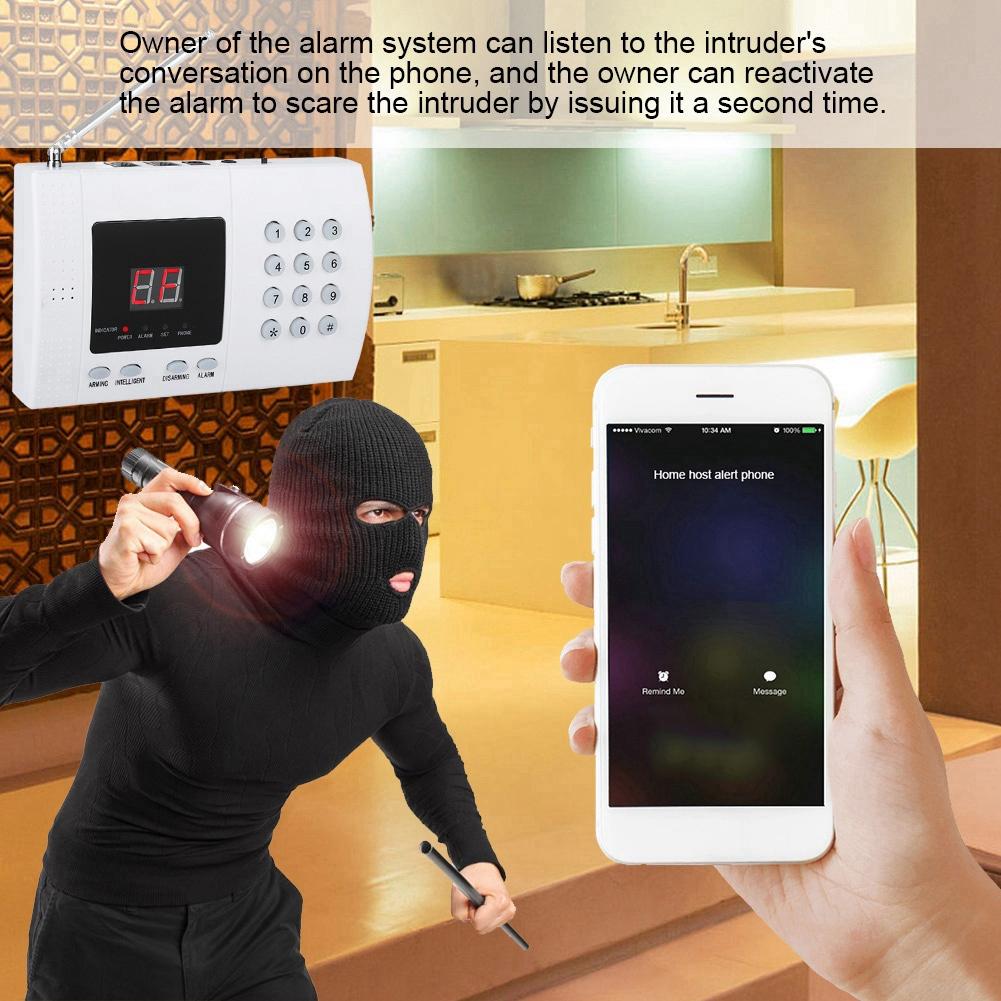 433MHz Trådlös Automatisk Uppringare Rökdetektor Hem Inkräktare Inbrottslarm Säkerhetssystem