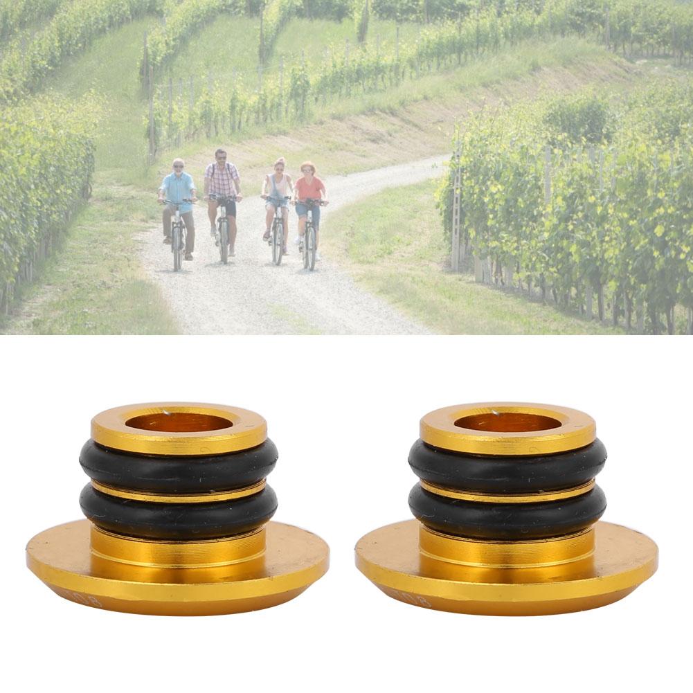 1 Pair Aluminum Alloy Road Bike   Handlebar Handle Grip Bar End Plug   Parts(gold)