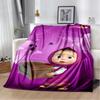 Coperta morbida in peluche 3D Masha e Orso, Cartone animato di Natale, Coperta in flanella, Plaid per Soggiorno, Camera da letto, Letto, Copertura per divano