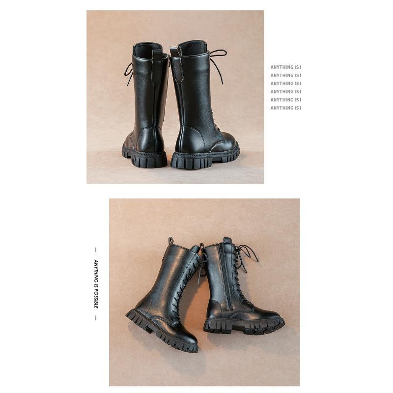 Stivali per bambini Ragazze Estate Nuovi stivali alti Versione coreana di stivali Martin in stile britannico Stivali in pelle da principessa Bambina