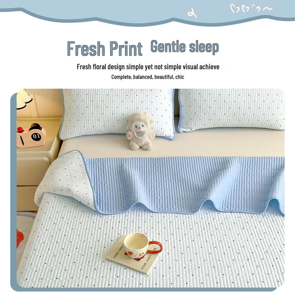Washable Quilted Cotton Bedspread Set - Single, Printed, Thickened, All-Season Use
