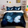 Blue Butterfly Decorative Set Bedding Set with 1 Duvet Cover 2 Pillowcases Single Double King Queen Gift
