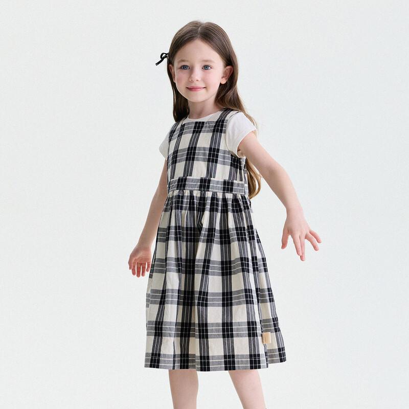 Girls' Sleeveless Plaid Princess Dress
