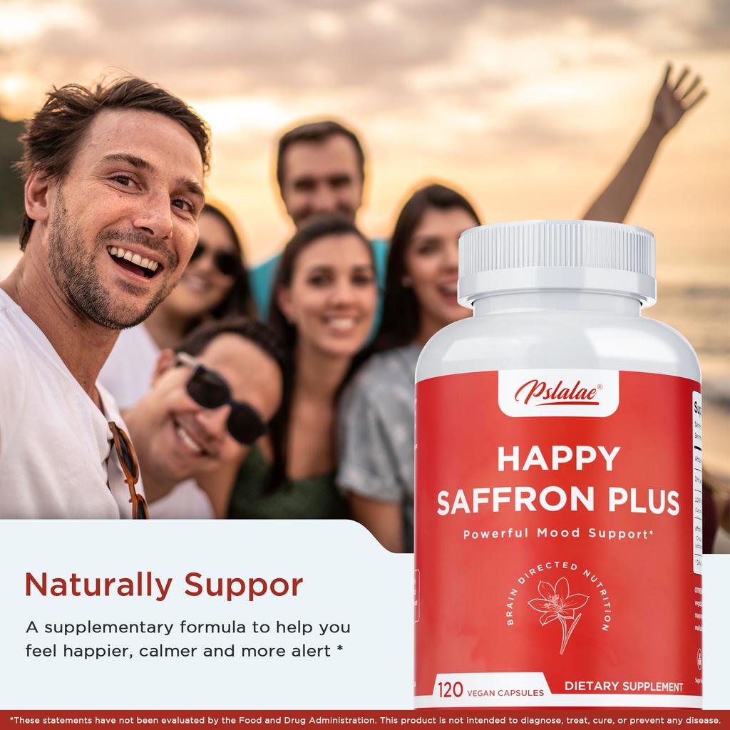 Curcumin capsules with zinc and saffron extract; supports mood regulation and boosts daily vitality; suitable for adults.