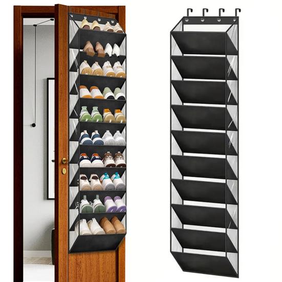 10 Tier Clear Over the Door Shoe Organizer 10 Large Deep