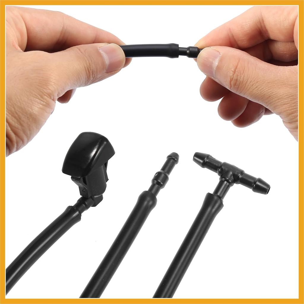 Front Windshield Washer Nozzles Kit for Toyota Solara 2004-2008 2.2 Meters Windshield Washer Hose with 2pcs Connectors Replaces 85381-AE020