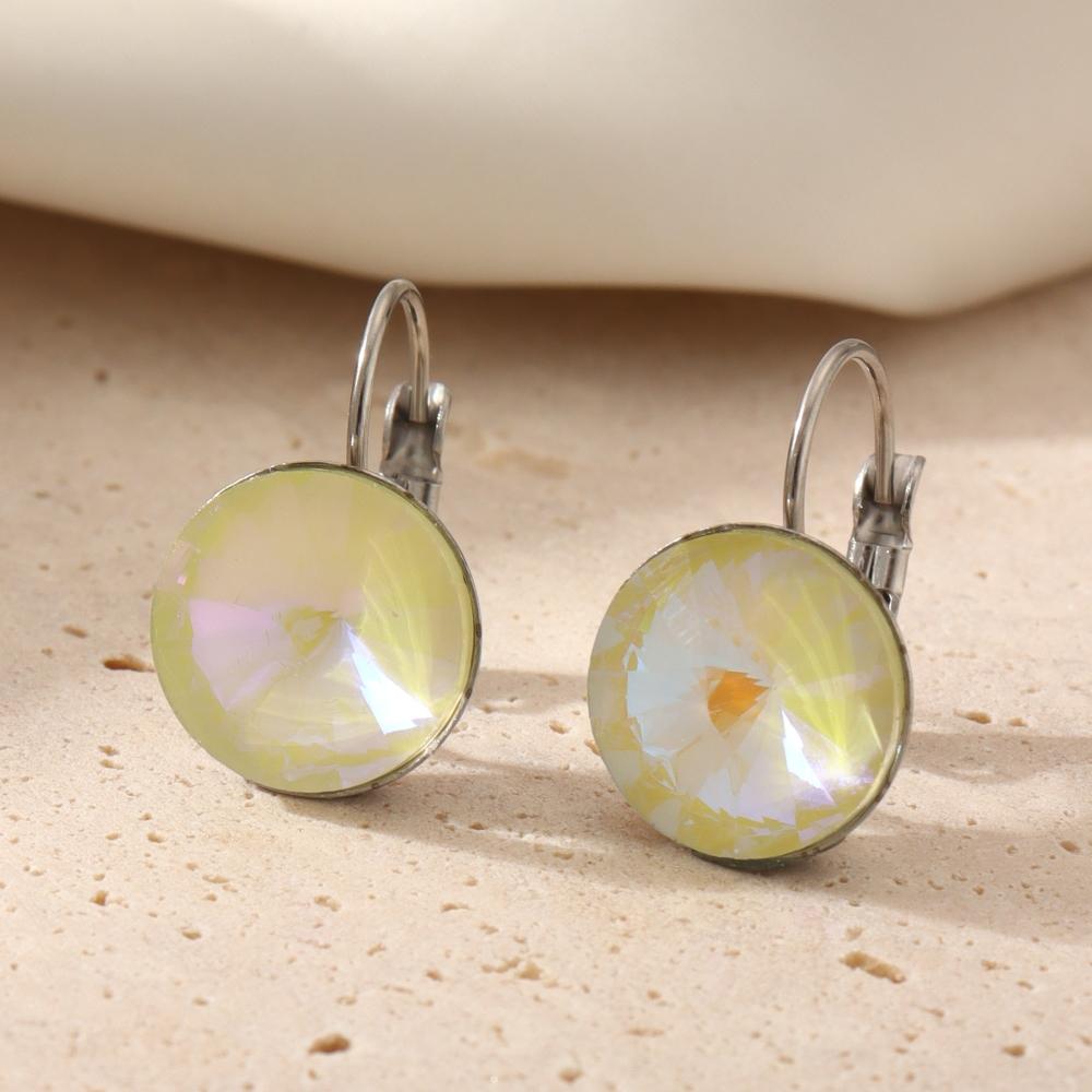 Fashion Round Artificial Crystal Hoop Earrings for Women Earring Jewelry Wedding Party Accessories