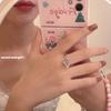 Girl's heart pink love ring, woman's 2025 ring fashion couple, one arrow through the heart ring for girlfriend