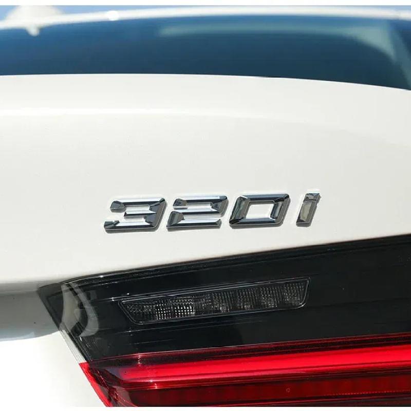 1 Stück ABS Auto-Kofferraum-Buchstaben Logo-Abzeichen-Emblem-Aufkleber für 3er-Serie 316i 320i 325i 328i 330i 335i E46 E90 E91 F30 F31 F34 G20