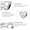 Bamoer Authentic 925 Sterling Silver Heart-shaped Charm Women Love with Pet Bead Jewelry Fit 3mm Snake Bracelet or Necklace DIY Jewelry