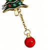 Winter Earrings 1 Pair Christmas Tree for Women, Colorful Rhinestone Shaped Women with Red Bead Charm, Holiday Jewelry Xmas Party Gold Tone Enamel