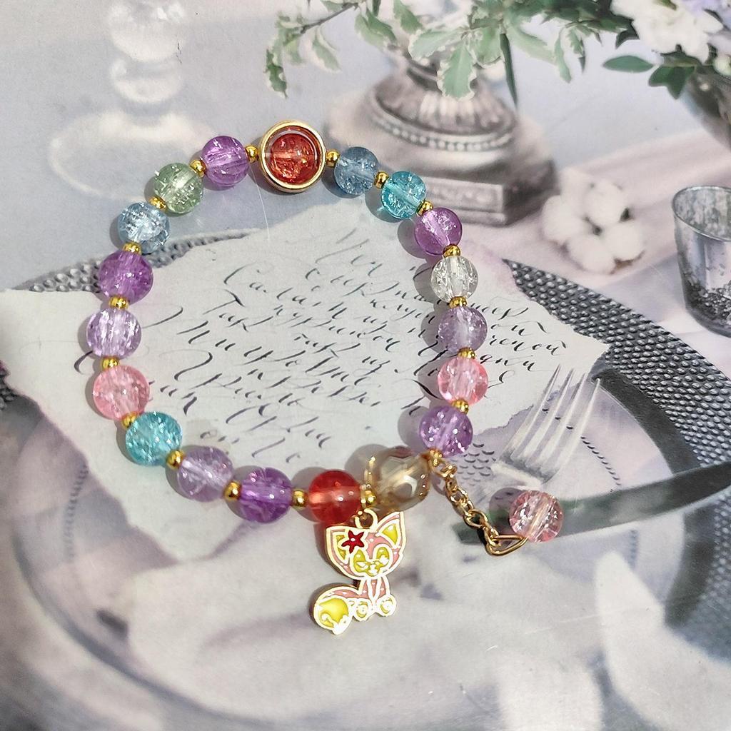 Kuromi Colorful Popcorn Crystal Beaded Bracelet - Christmas Hot Sale for Students & Besties