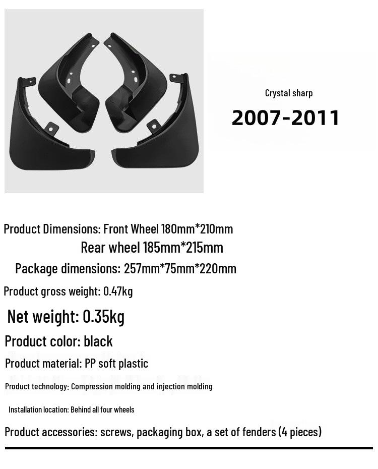 Mudguard Skin for 2007-2011 Skoda Fabia MK2 5J Models, Ideal for Cross-Border Trade