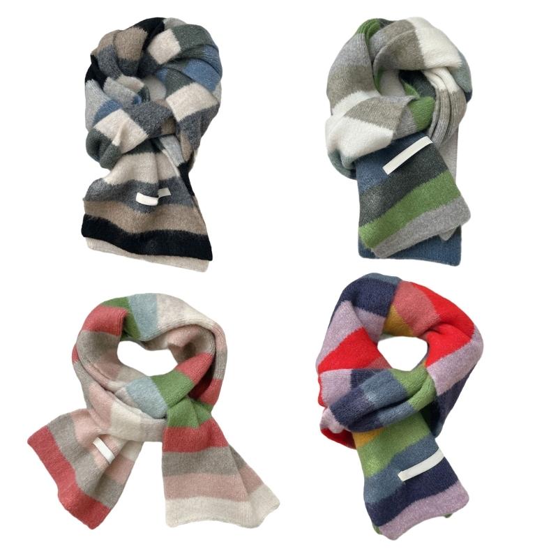 Vibrant Rainbow Striped Scarf Soft Wool Blend Winter Accessory For Women Men Cosy And Stylish All Purpose Unisex Design
