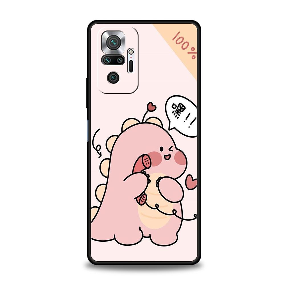 Funny Cute Cartoon Dinosaur Phone Case Cover for Redmi 14C 10C Note 14 13 12 10 11 7 8T K40 K50 Gaming Pro Plus 5G Soft Shell