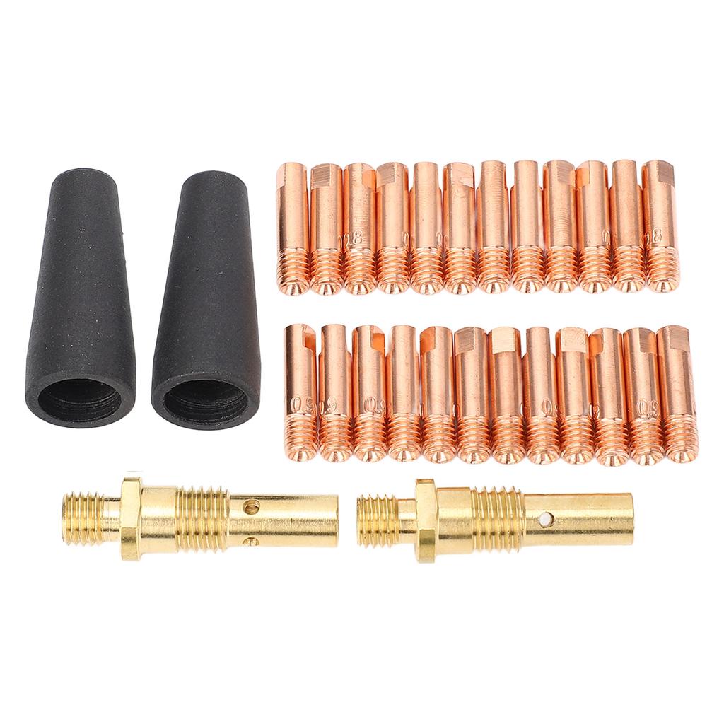 28 Pieces MIG Welding Accessories Gasless Nozzles Electrode Tips and Gas Diffusers for Weld Pak