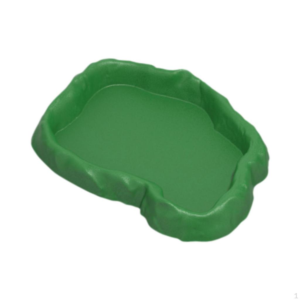 Habitat Reptile Bathing Pool Decoration Tortoise Food Dish Feeder for Gecko Turtle Bearded