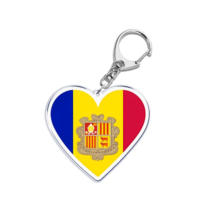 France Scotland Germany Country Love Heart Keychains Ring for Accessories Bag Pendant Key Chain Llaveros Ewelry Fans Gifts