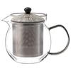 Hasami Ware Kushime Glass Teapot Stainless Steel with Tea 520ml Made In Product Number 25536 (Super Strainer), Small, Approx. Capacity, Black, Japan,