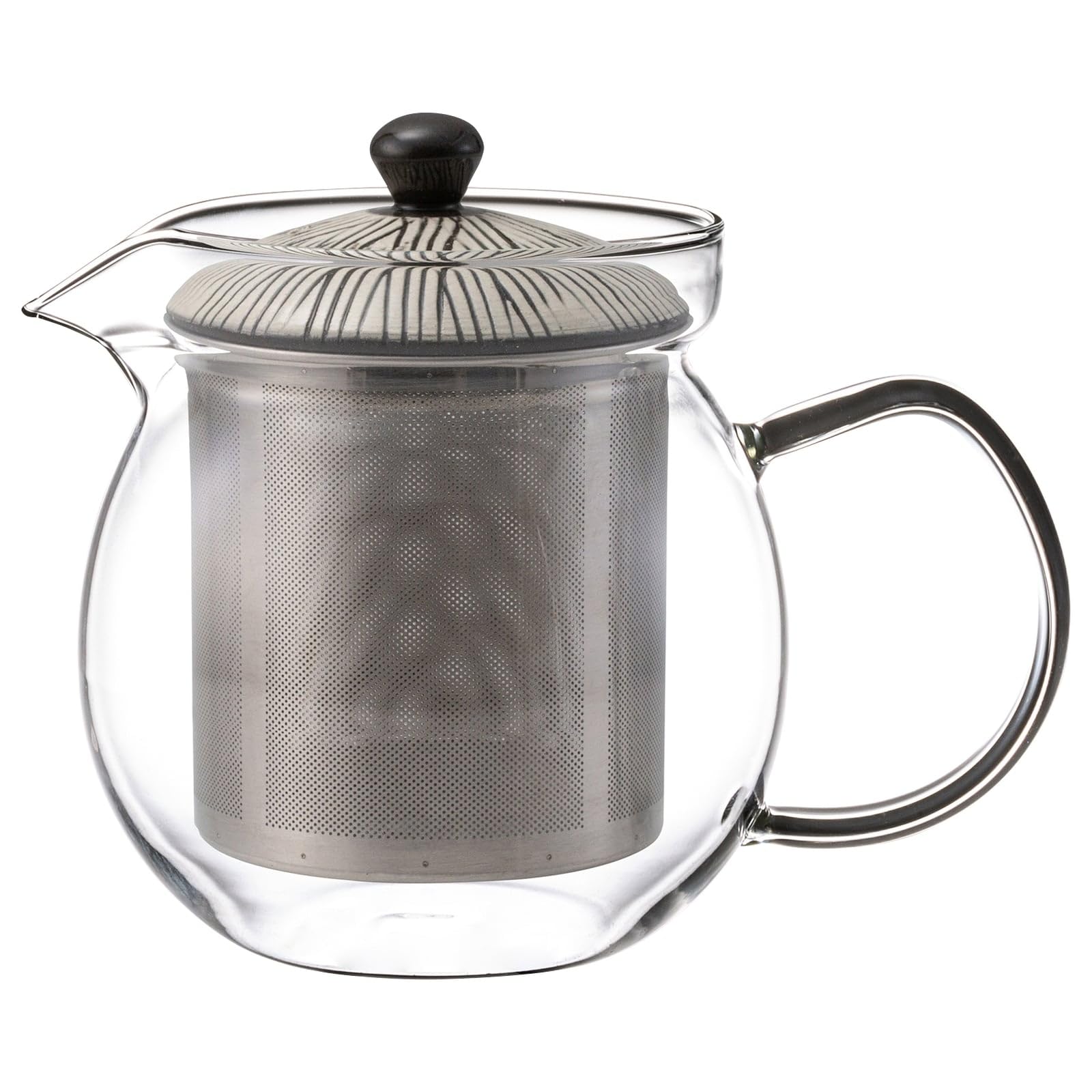 

Hasami Ware Kushime Glass Teapot (Super Stainless Steel with Tea Strainer), Small, Approx. 520ml Capacity, Black, Made in Japan, Product Number 25536