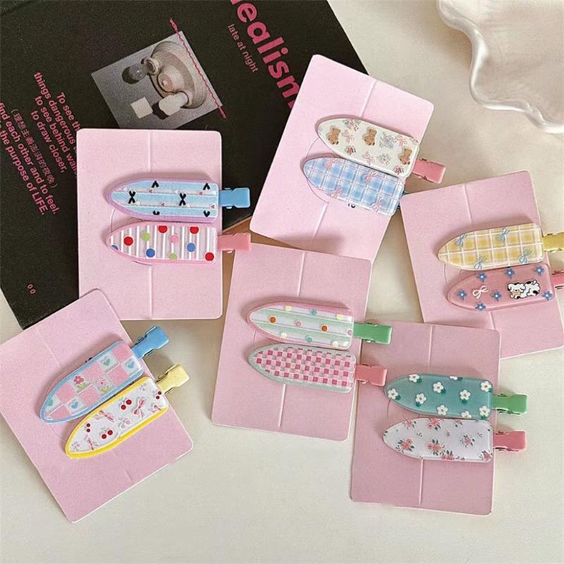 Cherry Polka Dot Floral Bow Hair Clips Love Girl Duckbill Clip Broken Hair Bangs Hair Accessories