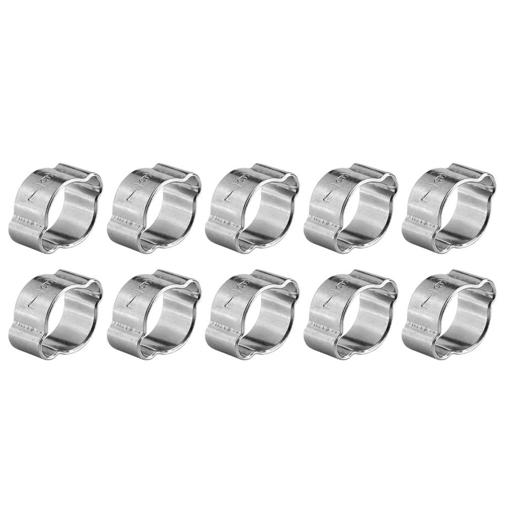 10pcs O Clip Double Ear Hose Clamps Iron Zinc Plated Adjustable Hose Clamps  Hose Fastening