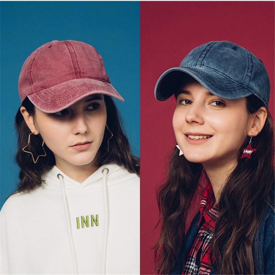 Solid Spring Summer Cap Women Ponytail Baseball Cap Fashion Hats Men Baseball Cap Cotton Outdoor Simple Vintag Visor Casual Cap