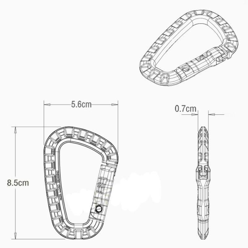 1pcs D Buckle Carabiner Climb Clasp Clip Hook Backpack Molle System Military Survival Outdoor Tools Camping Climbing Accessories