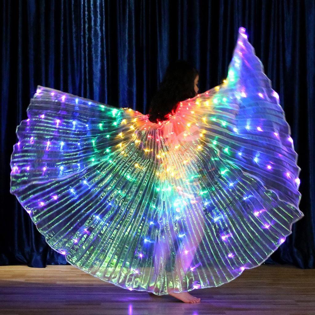 Retractable LED Luminous Butterfly Wings Costume for Halloween, Cosplay, and Performances - Adult and Child Sizes Available