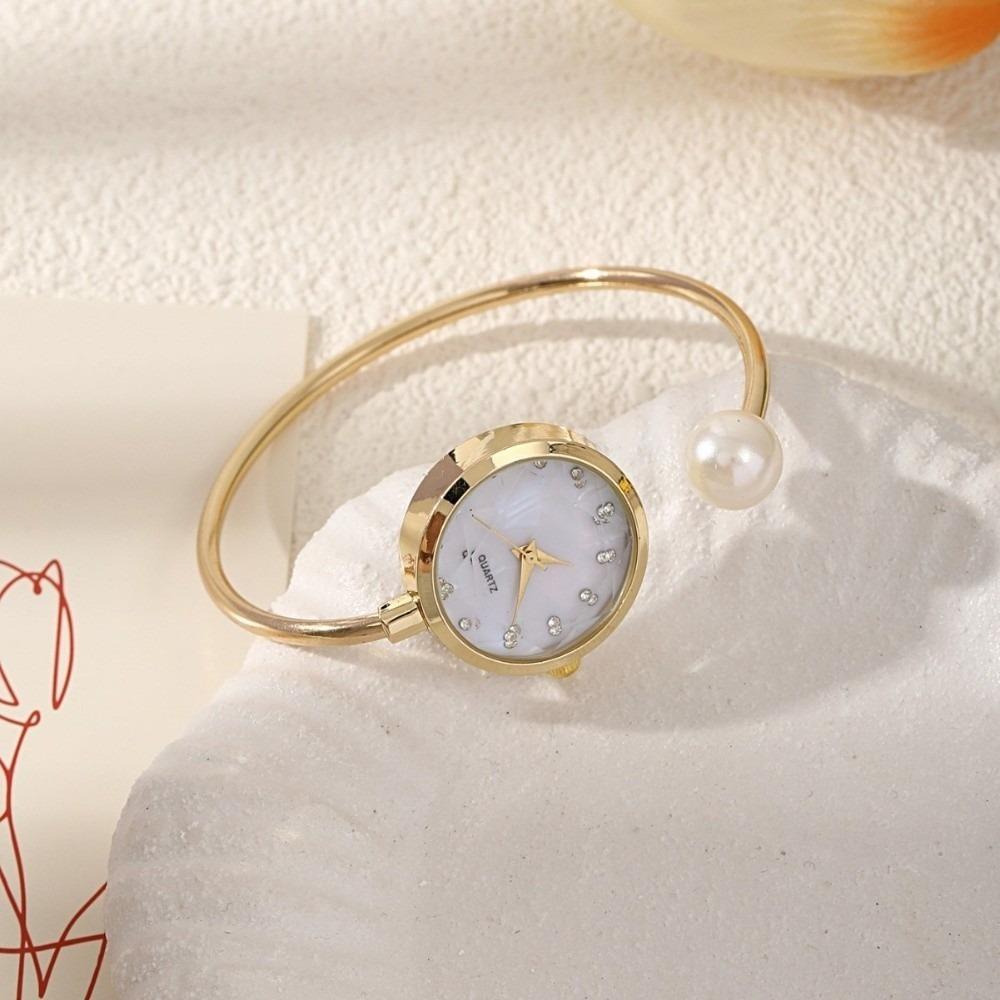 Gemstone Quartz Quartz Wristwatch Elegant Rhinestone Dial Watch Gift Pearl Bracelet Watch  Wedding
