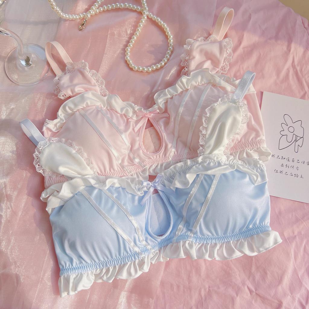 Girls Cute Bras Wireless Underwear Girls Bras Hollow Out Lingerie